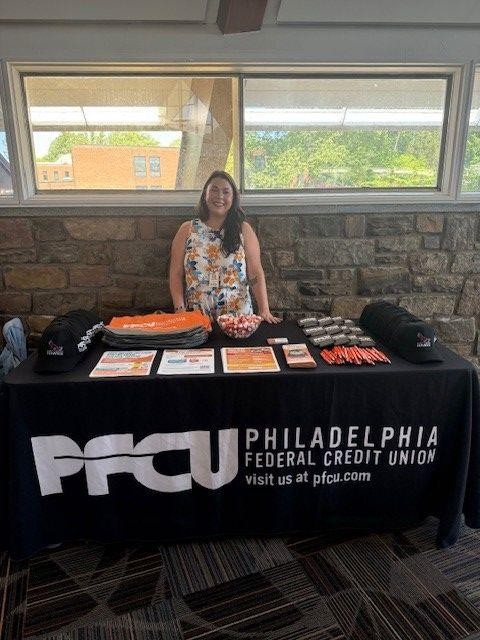 Shannon Lutz, PFCU Business Development Specialist, representing PFCU during Saint Joseph's University Employee Picnic.