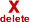 Delete text with red x.