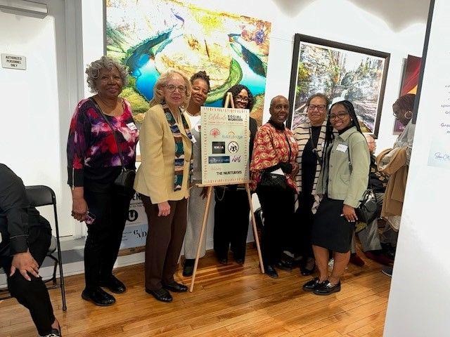 Photographed from the Fayton Foundation Board (left to right): Deborah McMillan, Annette Murray, Jacqueline Kemp, Marilyn Borge, Tamar Riley, and Virginia Smith and Yahné Jackson, PFCU’s Certified Financial Counselor.